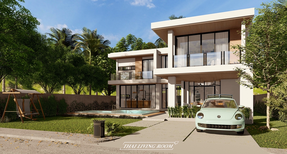 เขียนแบบวิศวกรรมและออกแบบโครงสร้าง - รับออกแบบอาคารพักอาศัย 2D - 3D Perspective Exterior & interior - 7