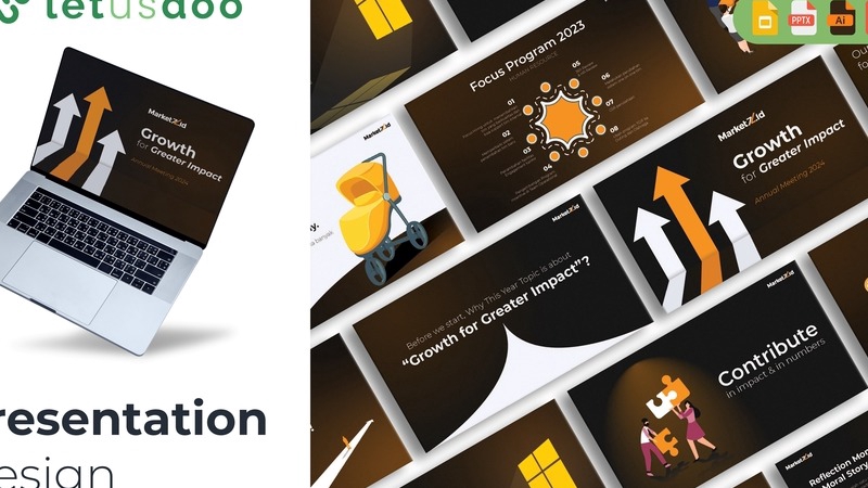 Jasa desain presentasi powerpoint profesional dengan desain menarik dan modern untuk keperluan presentasi bisnis, proposal, skripsi, dan lainnya.