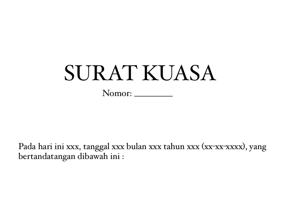 Surat Kuasa untuk jasa legal, layanan hukum, konsultasi hukum, dan jasa advokat di Indonesia.