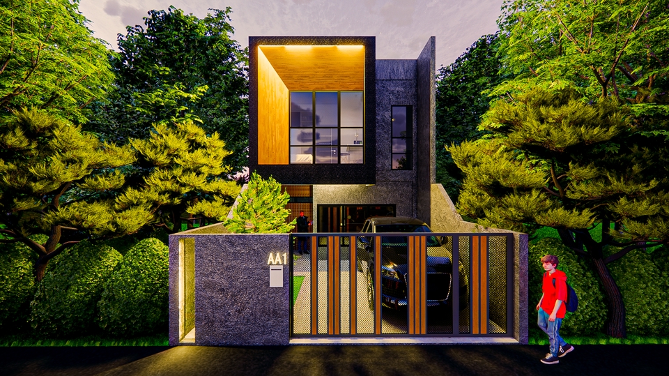 3D & Perspektif - JASA DESAIN ARSITEKTURAL RUMAH KANTOR CAFE INTERIOR DLL (BANGUNAN+INTERIOR) - 1