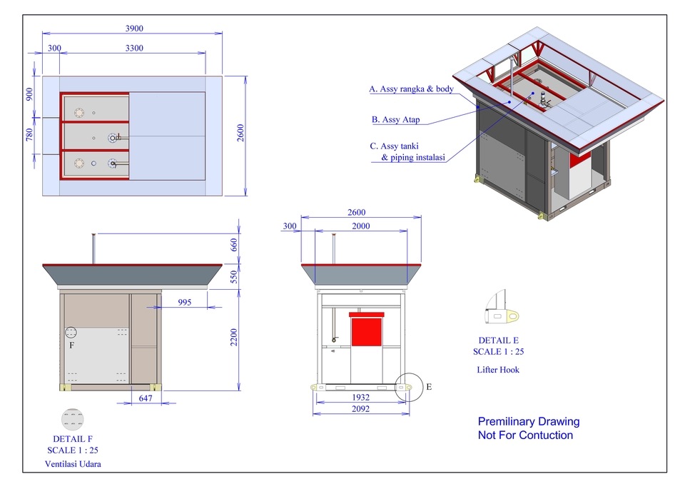 3D & Perspektif - Jasa Design dan Drawing 2D & 3D : Kontruksi, Komponen part , Produk manufacture, dll - 7