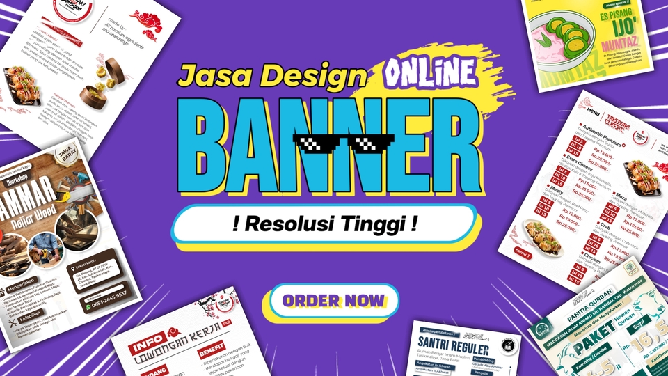 Jasa Desain Banner Online, Buat Banner Promosi Media Sosial, Desain Banner Keren dan Unik, Resolusi Tinggi, Order Sekarang
