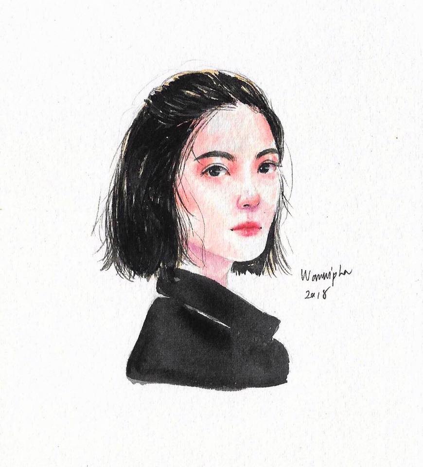 วาดภาพเหมือน Portrait - วาดภาพสีน้ำ watercolor - 5