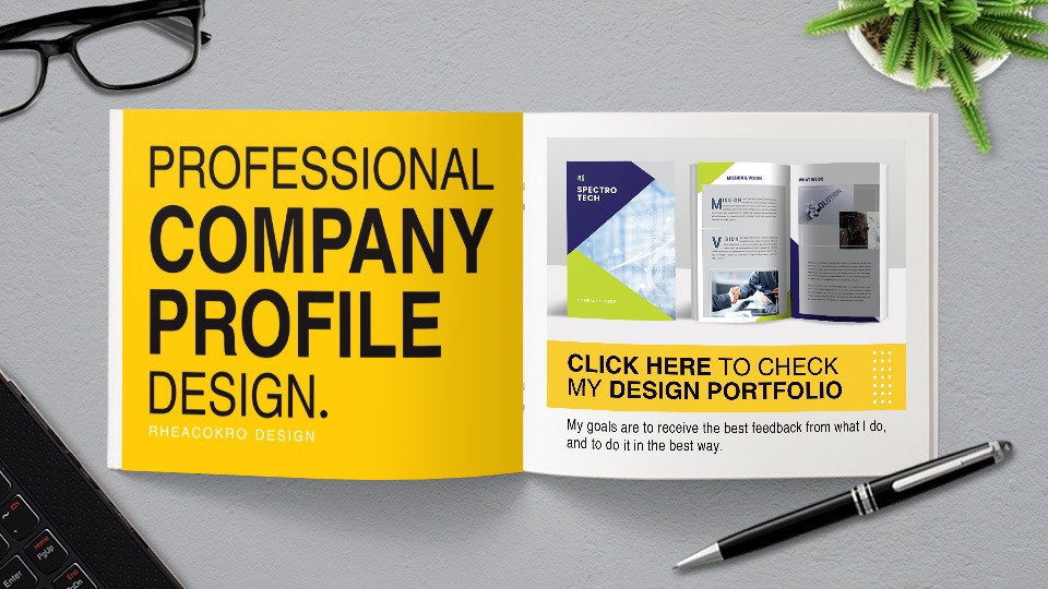 Desain company profile profesional dengan tampilan yang menarik dan modern untuk meningkatkan citra perusahaan Anda.