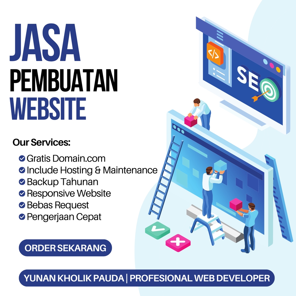 Jasa Pembuatan Website Profesional untuk Bisnis Anda. Kami adalah Tim Developer Website Profesional berpengalaman dan terpercaya. Hubungi kami untuk konsultasi dan dapatkan harga terbaik.