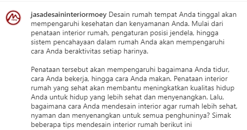 Jasa desain interior rumah, caption ig, caption instagram, tips mendesain interior, caption lucu, caption bijak, caption singkat, caption kekinian, caption ig keren, caption instagram estetik, desain rumah minimalis, desain rumah modern, desain rumah sederhana.
