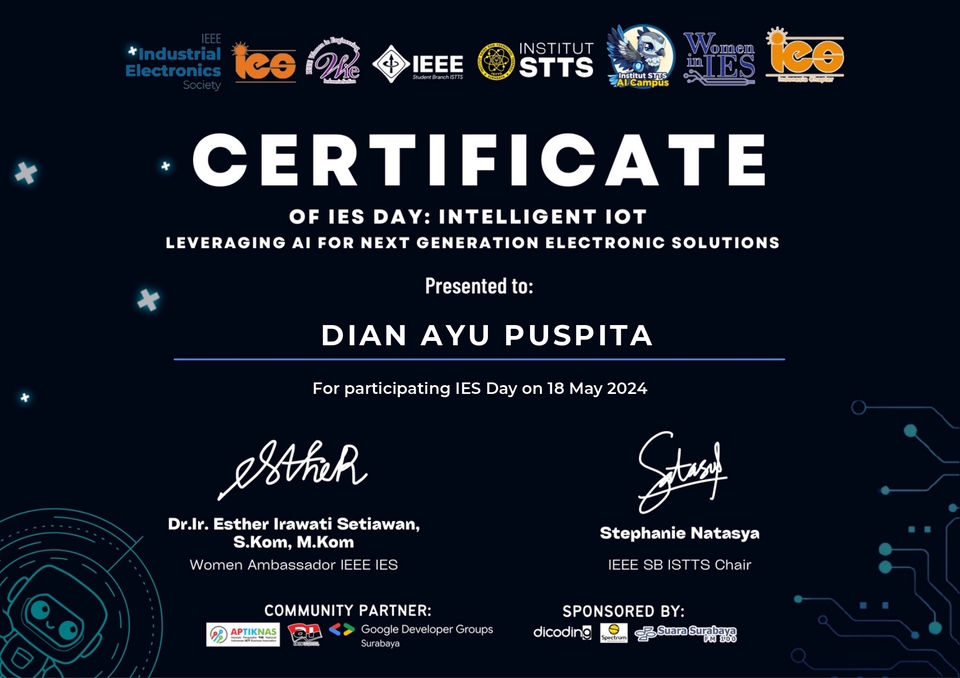 Jasa pembuatan website perusahaan untuk Dian Ayu Puspita pada acara IES Day 2024