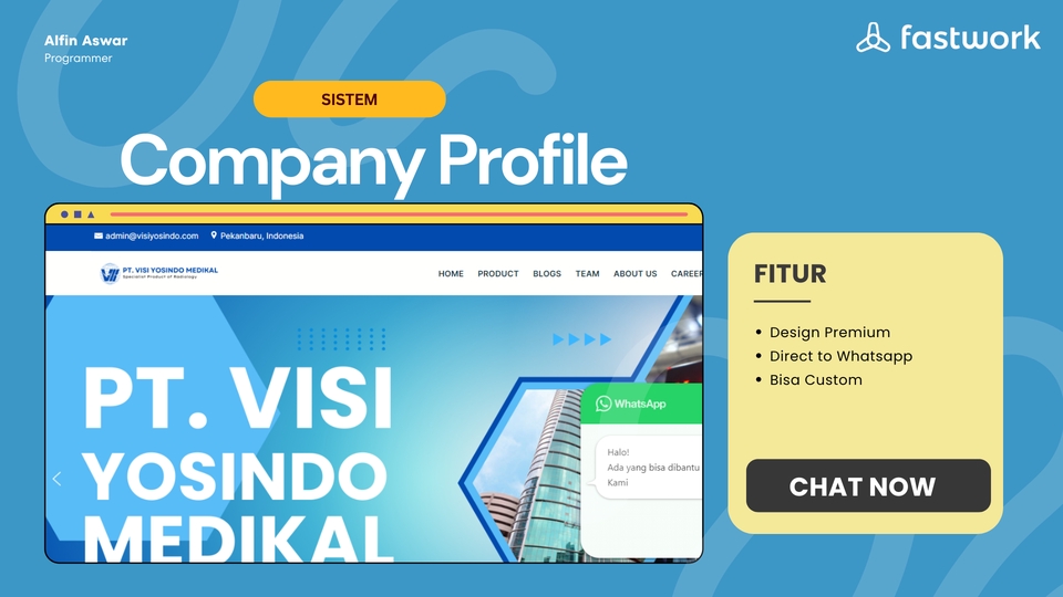 Jasa pembuatan website company profile profesional, PT Visi Yosindo Medikkal, web development