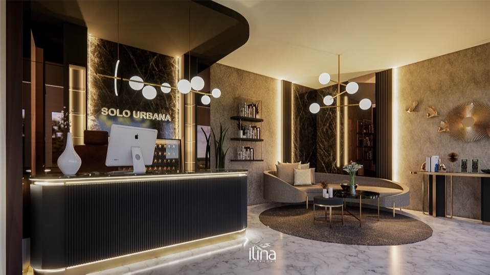3D & Perspektif - FREE KONSULTASI!! Desain lobby hotel resepsionis,ruang tunggu - 1