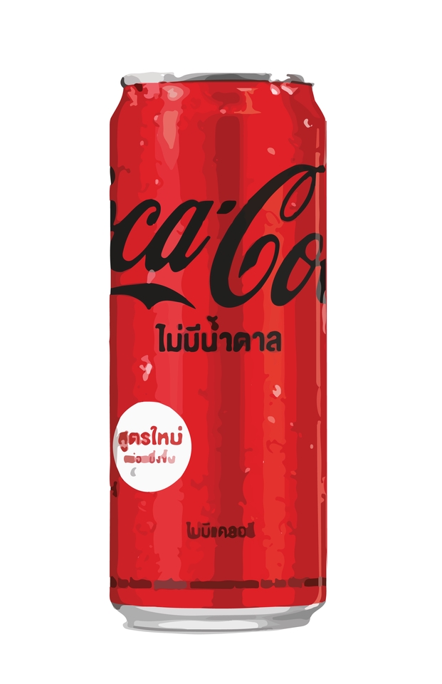 รับวาดรูปสินค้า โค้ก กระป๋อง วาดภาพประกอบ