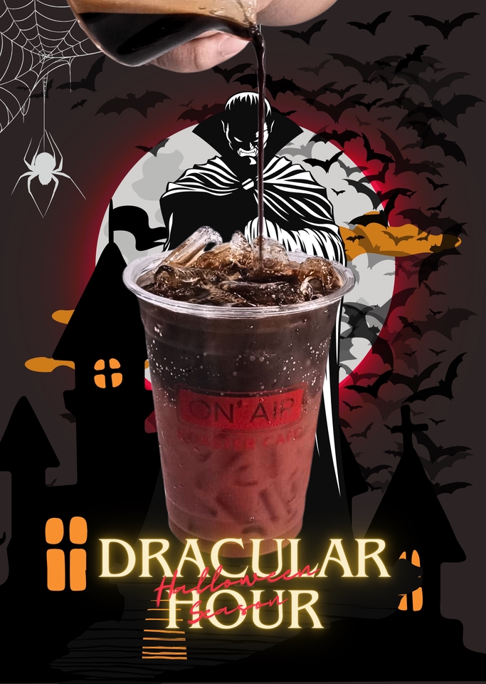 ออกแบบแบนเนอร์ในเว็บไซต์ Halloween ธีมดื่มน้ำ ผีดูดเลือด