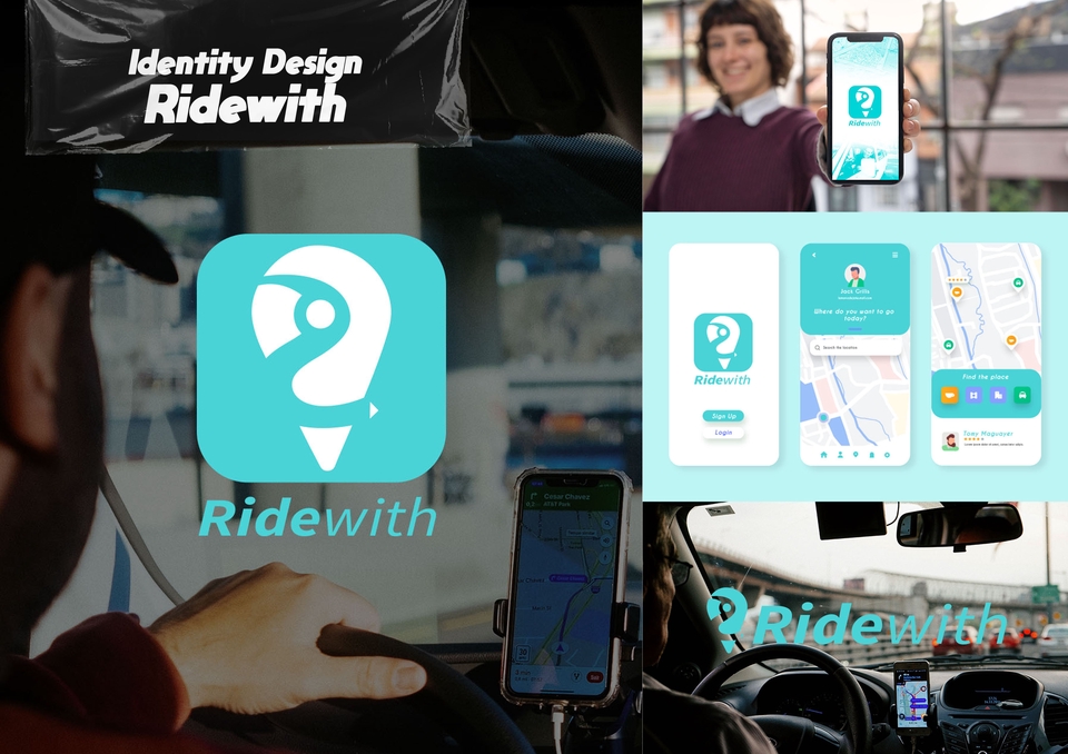 Desain logo RideWith - layanan jasa desain logo untuk perusahaan dan komunitas.