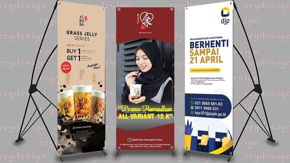 Desain Segala Jenis Banner Spanduk X Banner Roll Up Baliho