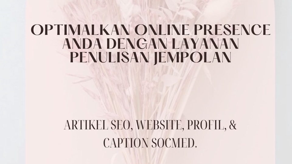 Jasa Copywriting untuk Landing Page dan Deskripsi Produk - Artikel SEO, Artikel Website, Penulisan Profile, Caption untuk Media Sosial
