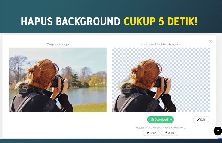 Edit Gambar & Photoshop - Edit Foto Hapus Latar Belakang + Edit Foto + Ganti Baground + Watermark - 2