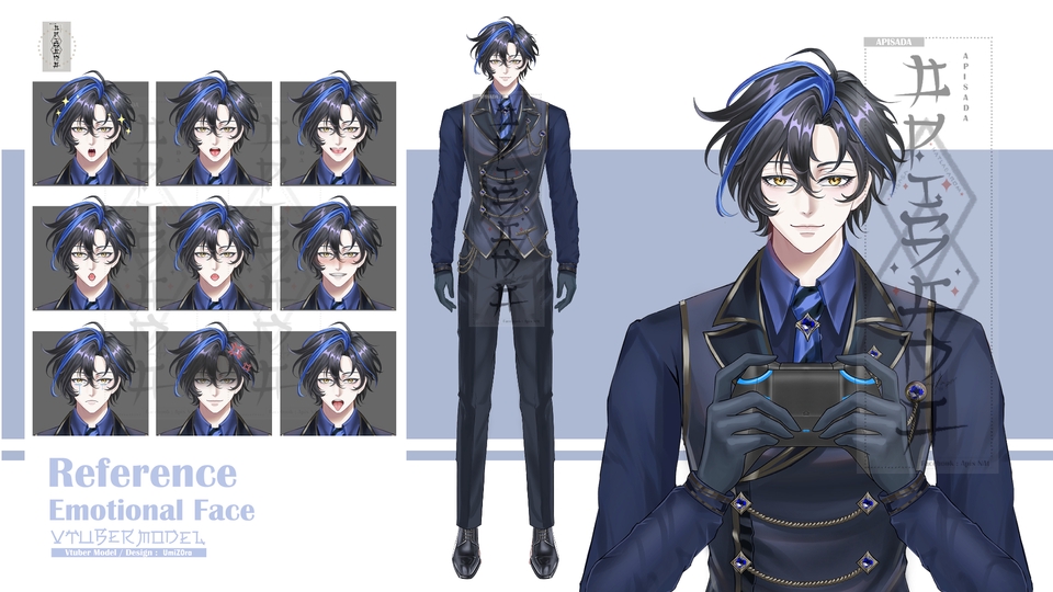 ออกแบบตัวละคร Vtuber 3D แบบญี่ปุ่น พร้อมหน้าตาอารมณ์หลากหลาย รับออกแบบตัวละคร วาดโมเดล vtuber