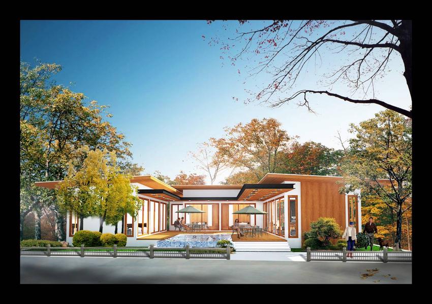 3D Perspective - รูป 3D SketchUp perspective โดยภาพแต่ง Photoshop - 3