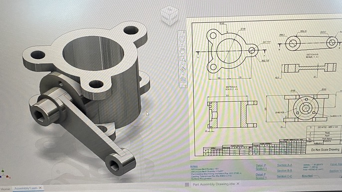 เขียนแบบวิศวกรรมและออกแบบโครงสร้าง - เขียนแบบทางวิศวกรรม 2D & 3D โดยโปรแกรม Inventor & Solidwork - 9