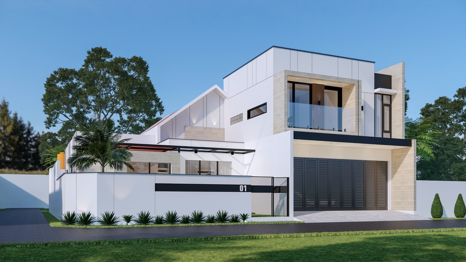 Jasa Desain Eksterior Rumah Minimalis 3D, Gambar Rumah Modern, Desain Rumah Minimalis