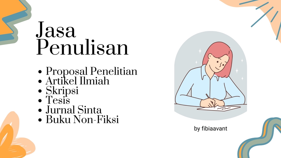 Jasa Lainnya di Penulisan dan Penerjemahan - Jasa Penulisan Proposal Penelitian, Skripsi, Tesis, Jurnal Ilmiah, dan Buku