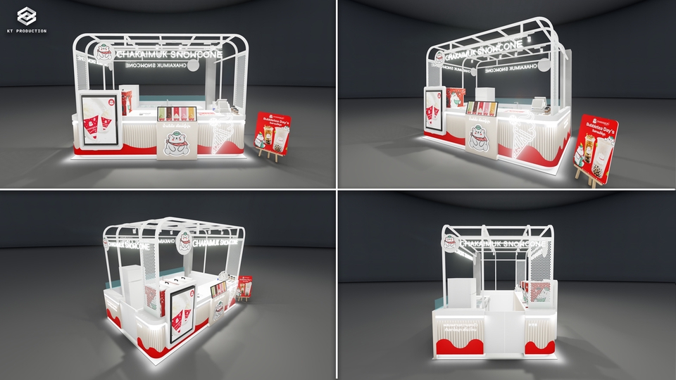ออกแบบร้านค้า3D perspective รับทำภาพ3มิติ โมเดลร้านขายไอศกรีม ราคาถูก