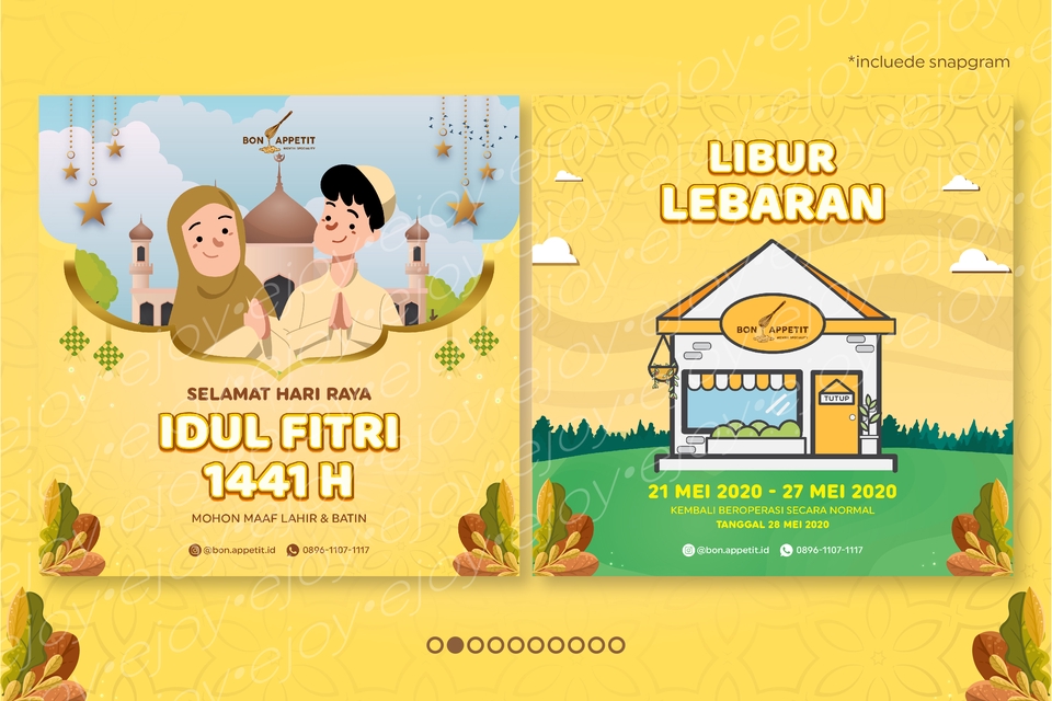 Banner Online - Sosial Media Food and Beverage Feed Desain untuk Instagram Termasuk Story - 2