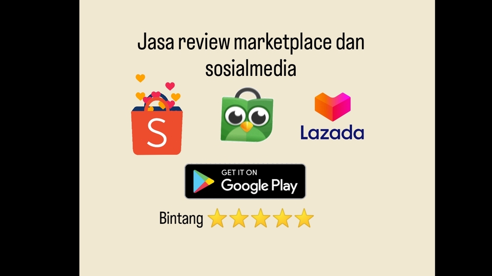 Memberi Review - Review bintang 5 ⭐Shopee, Playstore, Tokopedia dan Olshop Lainnya - 1