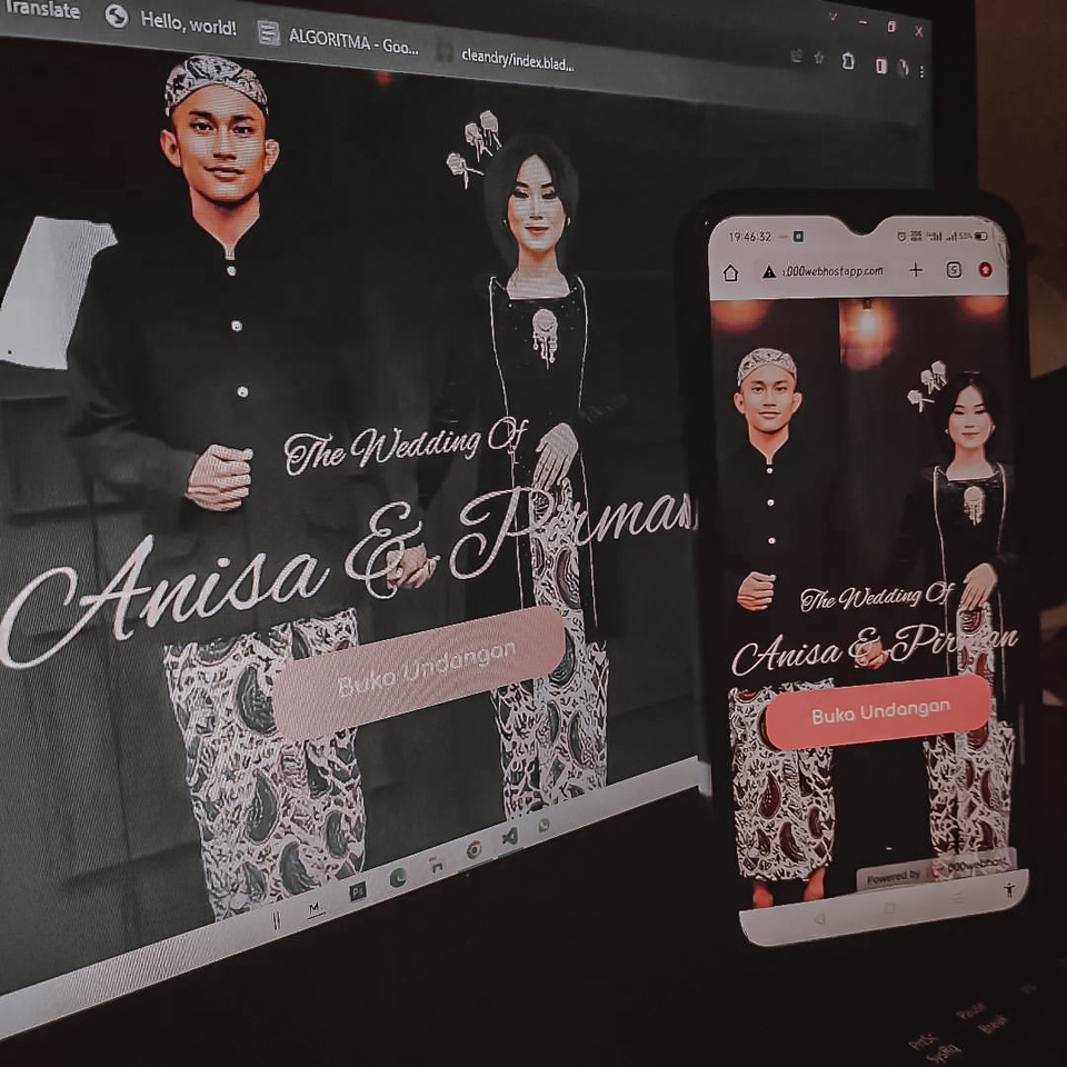 Jasa desain website pernikahan dengan tema modern dan elegan untuk Anisa & Firman.