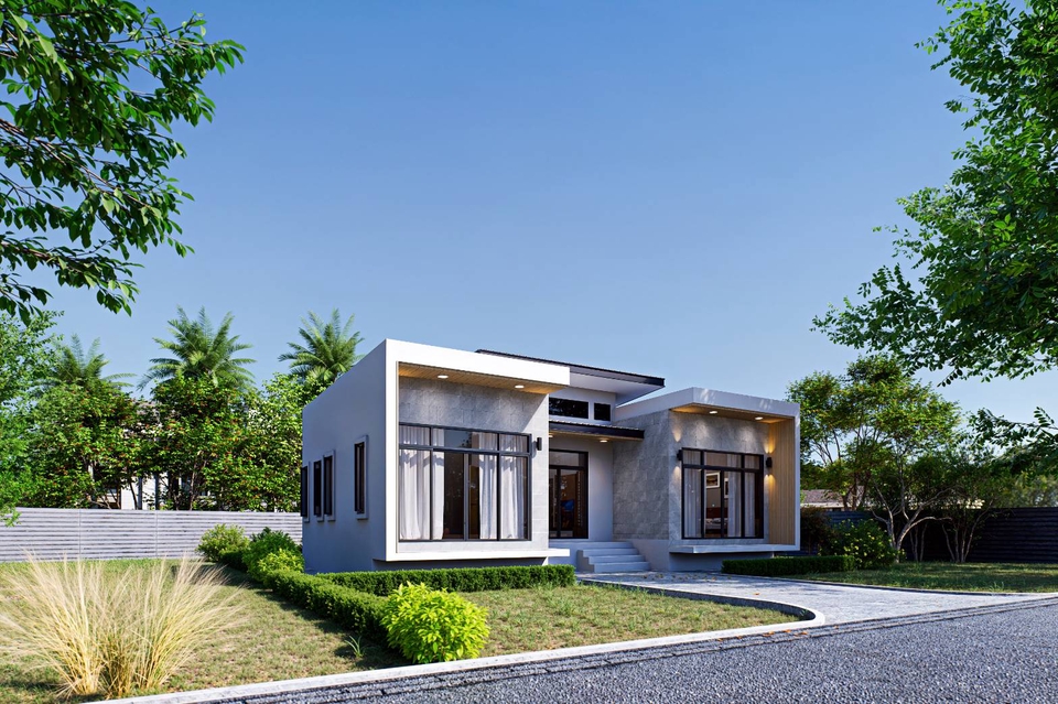 ออกแบบแปลน - ออกแบบร้านอาหาร/ห้องแถว/รีสอร์ท/บ้านสไตล์ Minimal และ Modern - 2