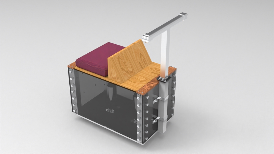 Desain 3D model kursi unik dengan desain minimalis untuk interior rumah modern.