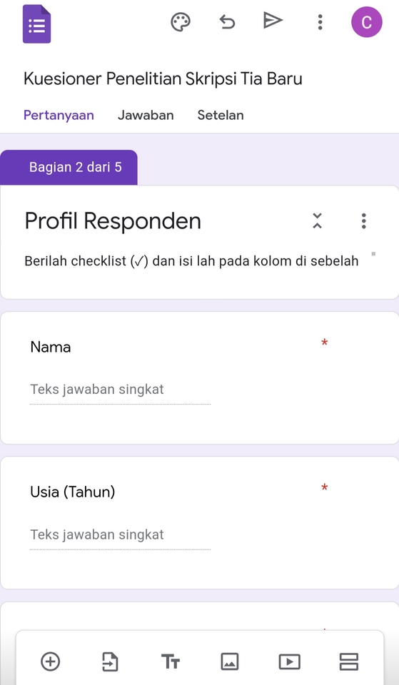 Entri Data - Jasa Pembuatan Google Form - 2