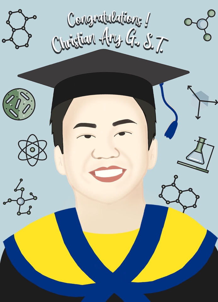 Gambar Potret - GAMBAR KARTUN / ILUSTRASI ORANG HADIAH WISUDA / ULTAH - 4