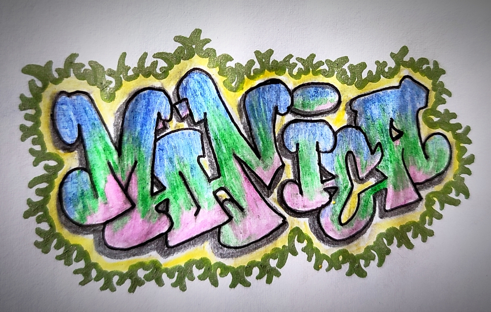 Gambar dan Ilustrasi - menggambar doodle uk.A6,menggambar grafity nama - 3