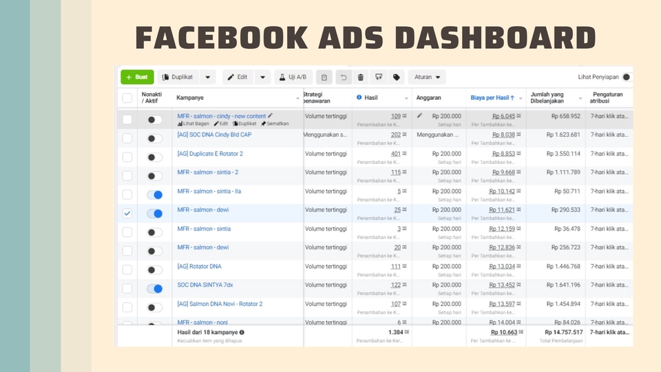 Jasa iklan facebook, jasa iklan instagram, dashboard iklan Facebook