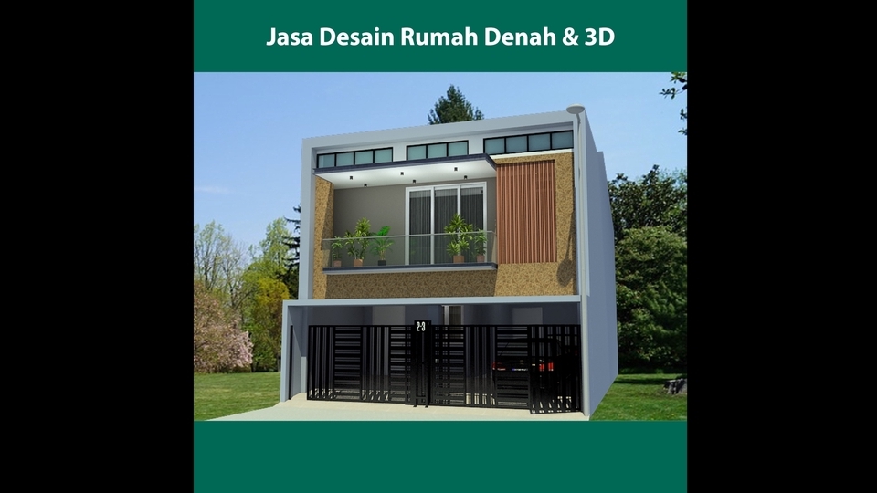 3D & Perspektif - Jasa Desain Denah + 3D Exterior Rumah - 1