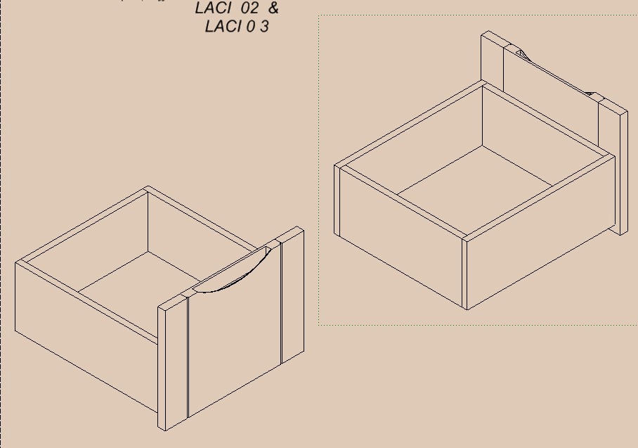 Jasa drafter autocad murah untuk pembuatan desain kotak laci dengan detail yang akurat dan profesional.