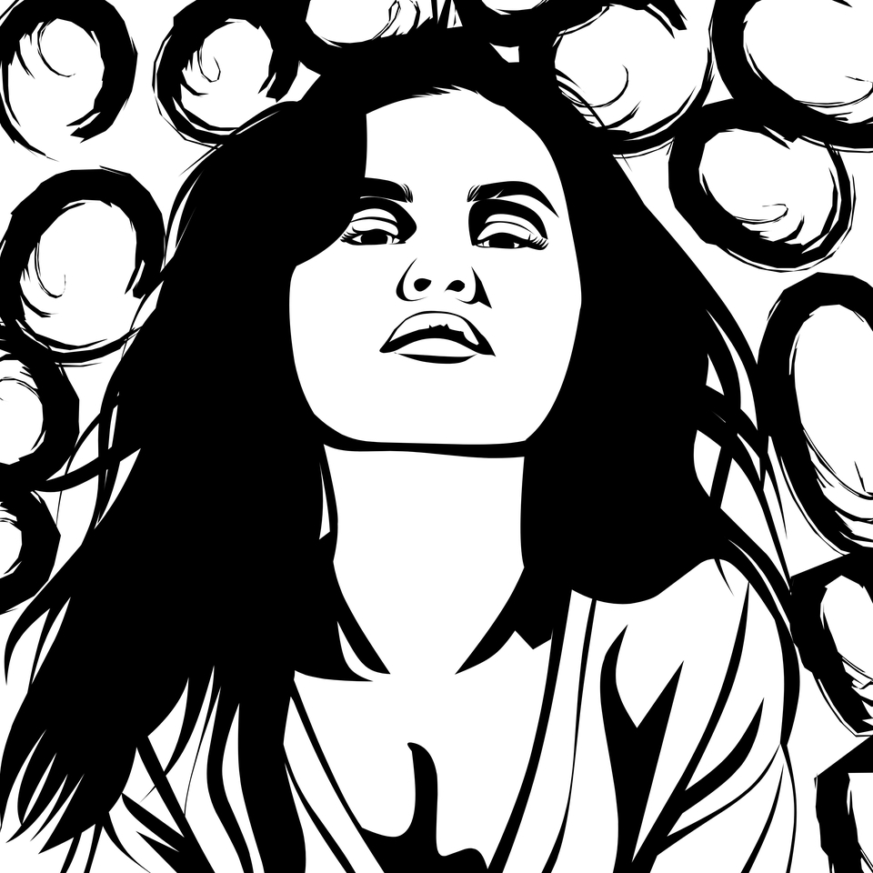 Jasa lukis wajah hitam putih, lukisan wajah wanita karikatur freelance