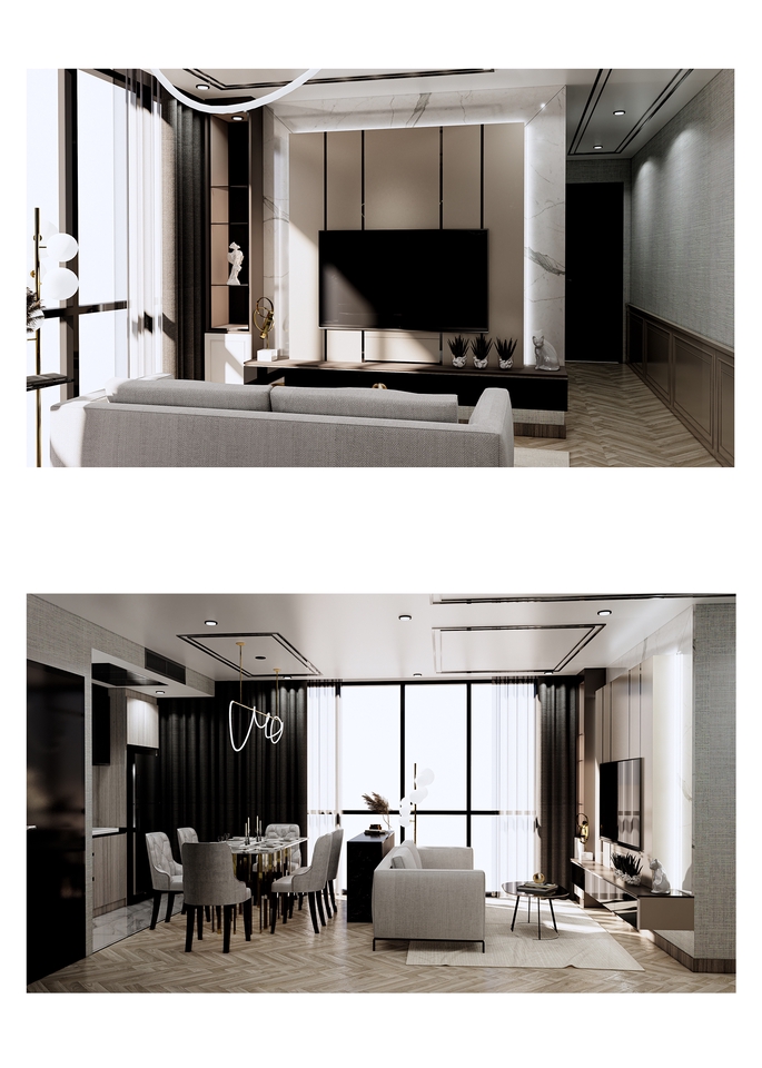 3D Perspective - interior design condo  - 10