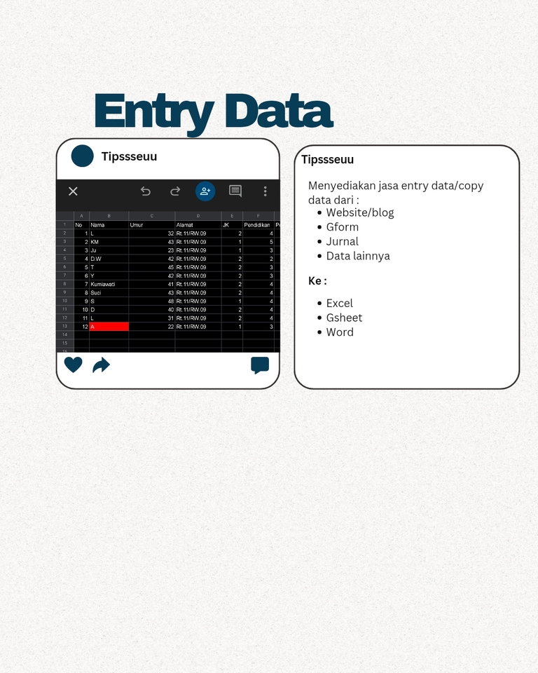 Entri Data - ENTRY DATA (EXCEL,WORD,GSHEET) - 3