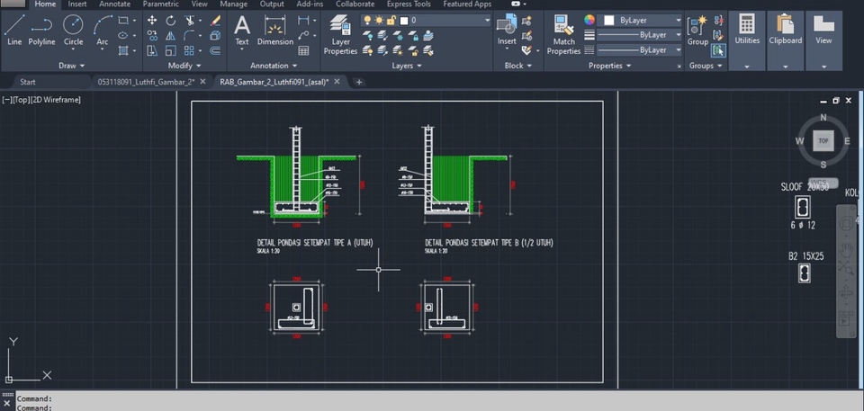 CAD Drawing - AutoCad 2D - IMB - Gambar Kerja - 8000 /m2 (negotiable) - 3