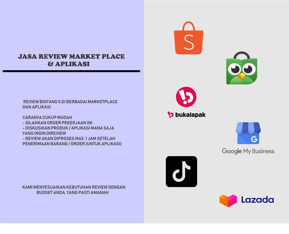 Memberi Review - JASA RATING MARKETPLACE (SHOPEE, TOKPED, TIKTOKSHOP, GOOGLE, DLL) - 2