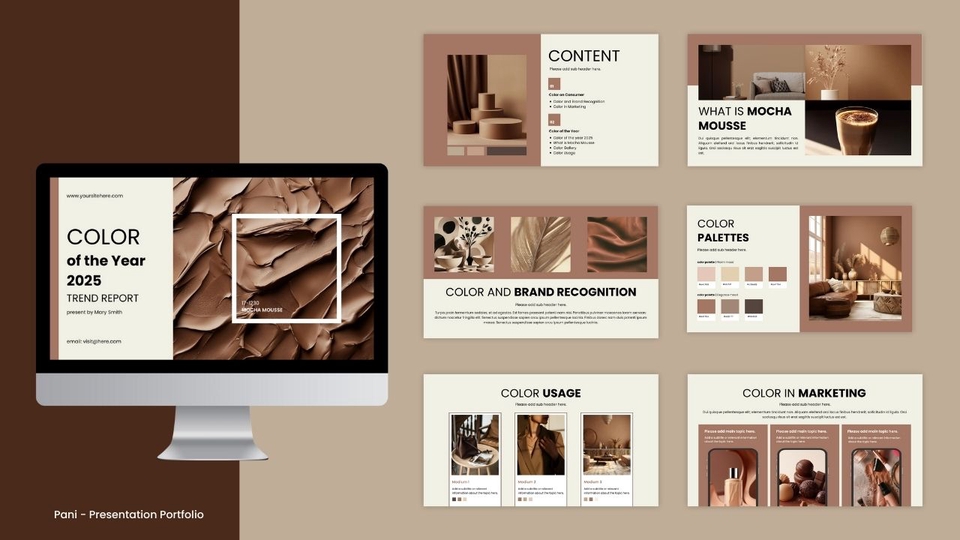 รับทำ presentation งานอีเวนท์ สไลด์ presentation สีน้ำตาล เรียบหรู สวยงาม