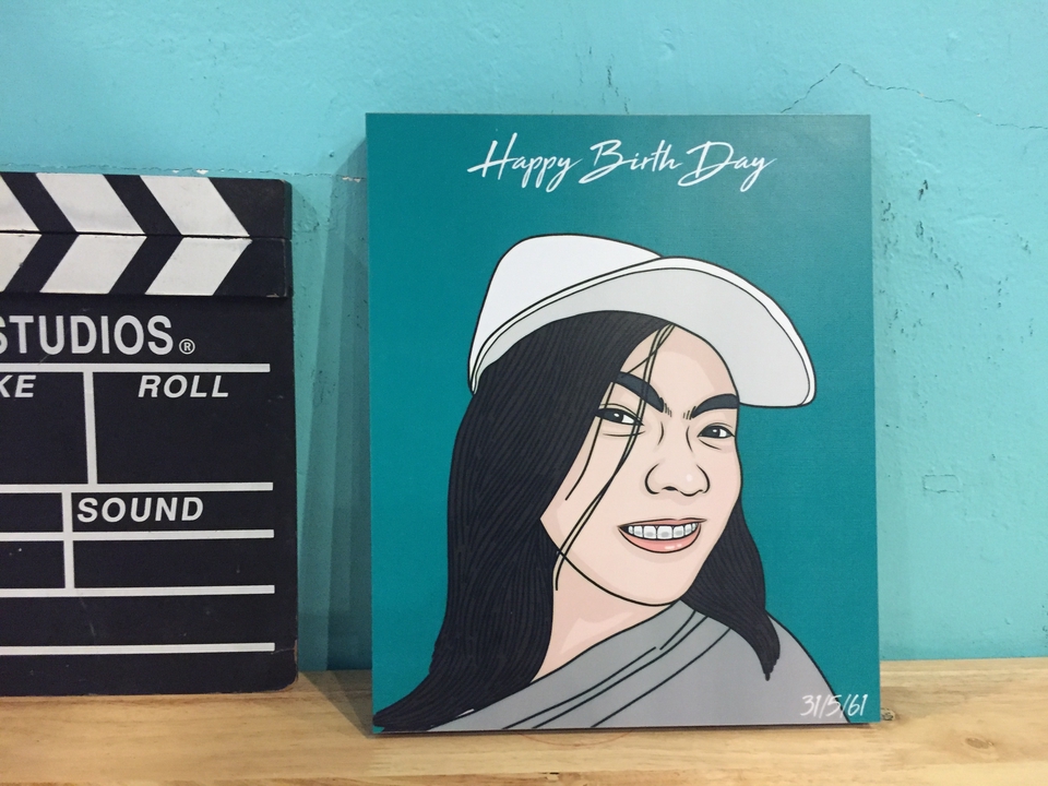 รับวาดภาพเหมือน การ์ตูน ผู้หญิง ใส่หมวก สวยๆ