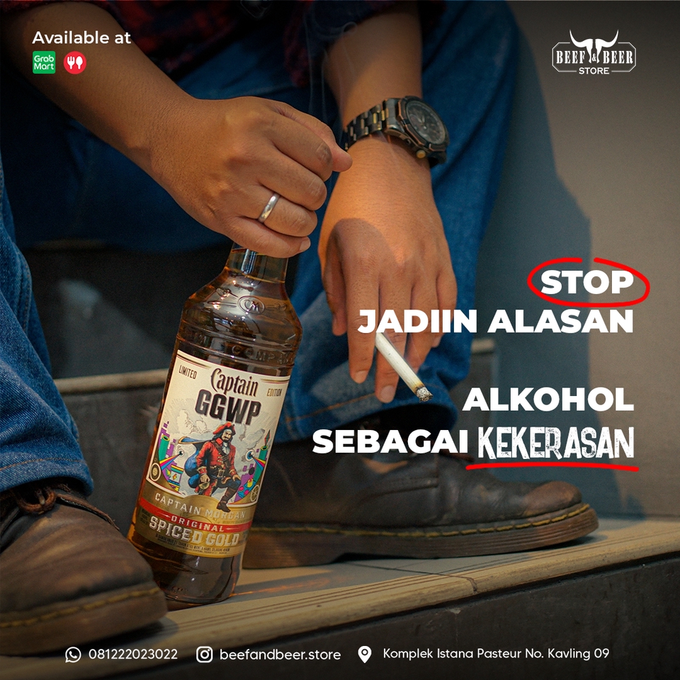 Jasa branding produk minuman alkohol dengan desain kreatif dan menarik.