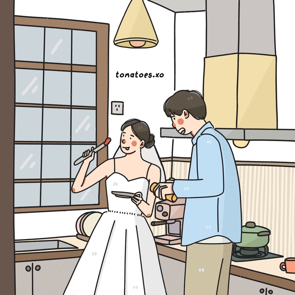 รับวาดรูปการ์ตูนคู่รัก วาดการ์ตูนน่ารัก สไตล์ญี่ปุ่น