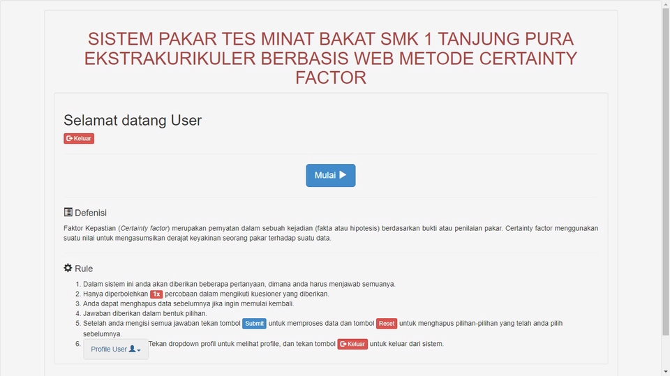 Web Development - Sistem Pakar Minat dan Bakat Menggunakan Metode Certainty Factor - 7