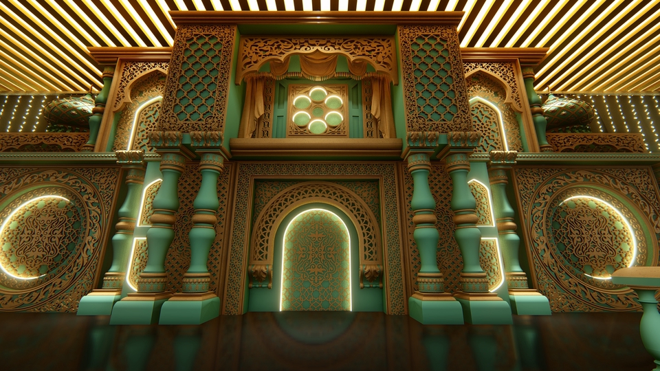 Jasa Desain 3D Eksterior Mewah: Render Arsitektur Bangunan Islami