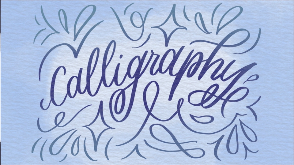 วาดภาพประกอบ - เขียน Calligraphy ภาษาอังกฤษด้วยอุปกรณ์ต่างๆเป็นชิ้นงานจริงและไฟล์ดิจิตอล - 1