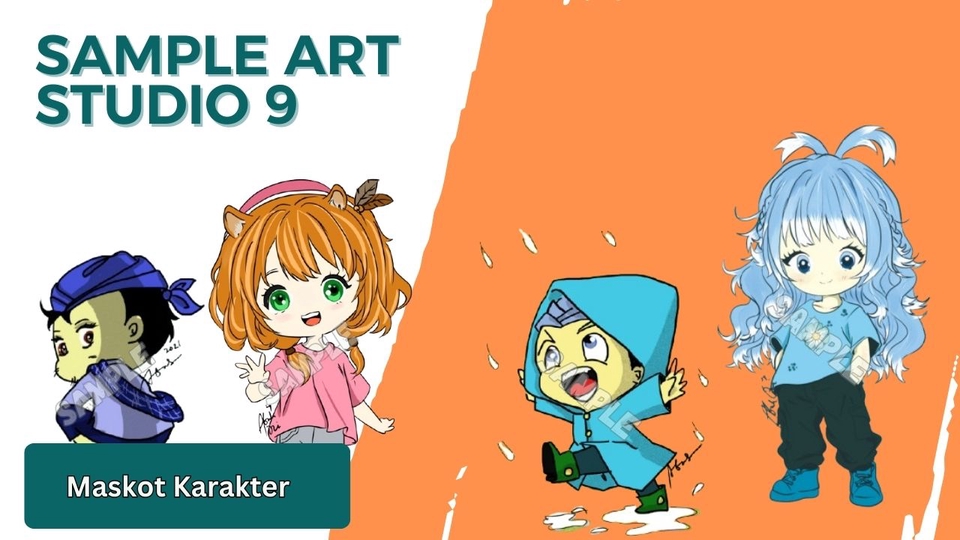 Jasa desain karakter kartun, desain maskot, jasa desain karakter, karakter vtuber, desain karakter hewan, karakter monster, character design services