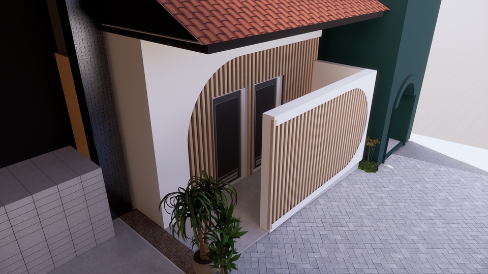 Jasa Desain Eksterior Rumah Minimalis Modern 3D - Jasa Arsitek 3D - Desain Rumah Minimalis